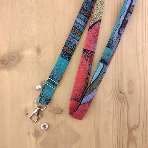Cordon téléphone portable wax - tour de cou, dragonne, lien, corde tissu pour portable, porte clés badge, cadeau - smartphone