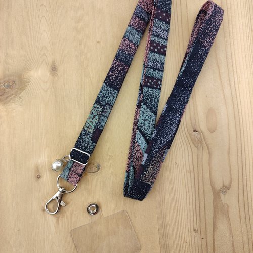 Cordon téléphone portable tissu wax - tour de cou, dragonne, lien, corde tissu pour portable, porte clés badge, cadeau - smartphone