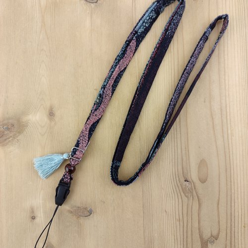 Cordon téléphone avec clip - tour de cou, dragonne, lanière, corde tissu pour portable, porte clés badge, idée cadeau