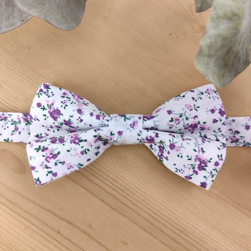 Noeud papillon double liberty violet - homme, enfant, bébé / pochette de costume, boutons de manchettes - mariage, baptême, cérémone