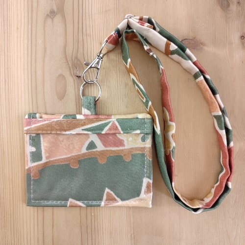 Etui porte badge avec/sans tour de cou, motifs abstraits - protection carte de visite professionnelle, infirmière