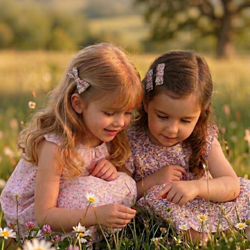 Barrettes fillette en tissu floral rose - accessoire cheveux - mariage champêtre - pince crocodile ou une pince clic-clac