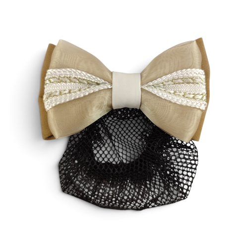 Résille à cheveux de dressage beige doré - accessoire fait main pour cavalière de dressage / filet chignon