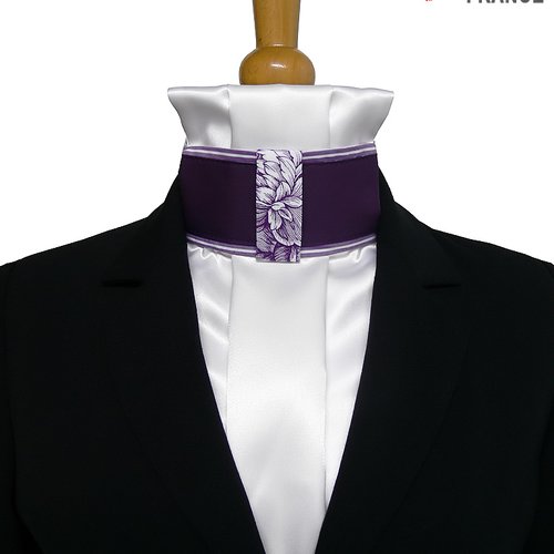 Lavallière de dressage à motif violet - cravate équestre