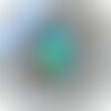 Bague ronde argent bleu canard turquoise
