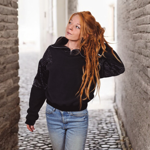 Sweat aliza noir léopard