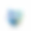 Chouchou couture élastique en tissu polynésien bleu,turquoise et blanc