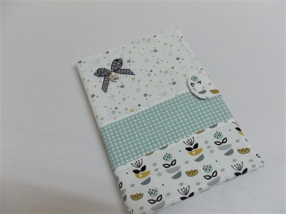 Protège carnet de santé bébé, cadeau naissance personnalisable, coton