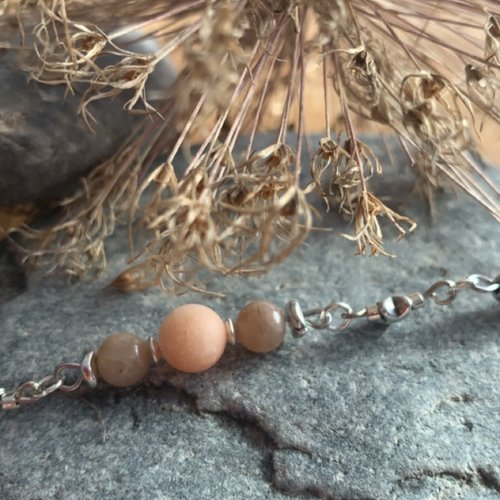 Bracelet perles naturelles et pierre de lune