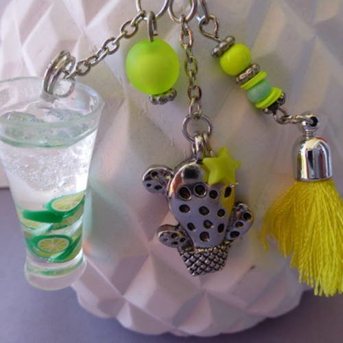 Porte clés / bijou de sac "mojito" 