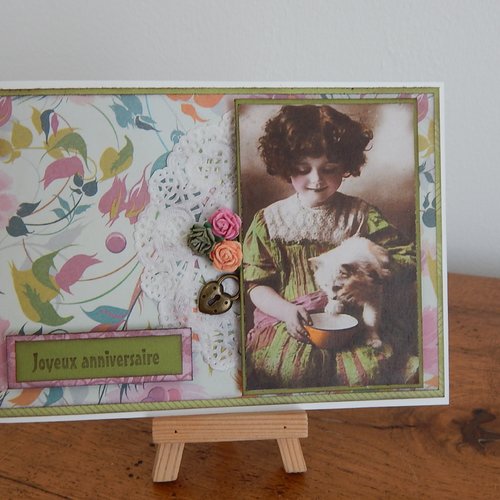 Carte Vintage Retro Joyeuxanniversairemonchaton Inspiration Anniversaire Un Grand Marche