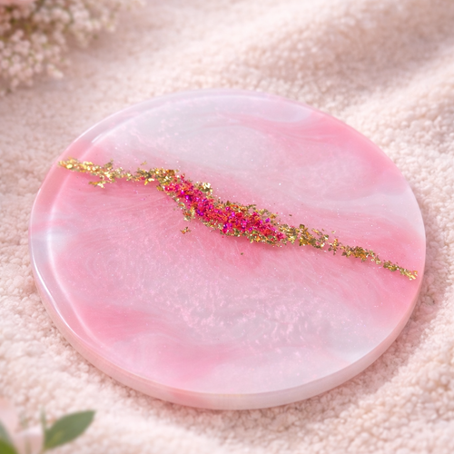 Dessous de verre – collection éclats de tendresse – aube rosée