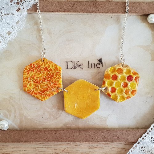 Collier hexagone en polymere