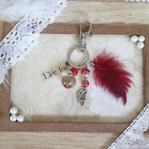 Bijoux pour sac à main papillon rouge