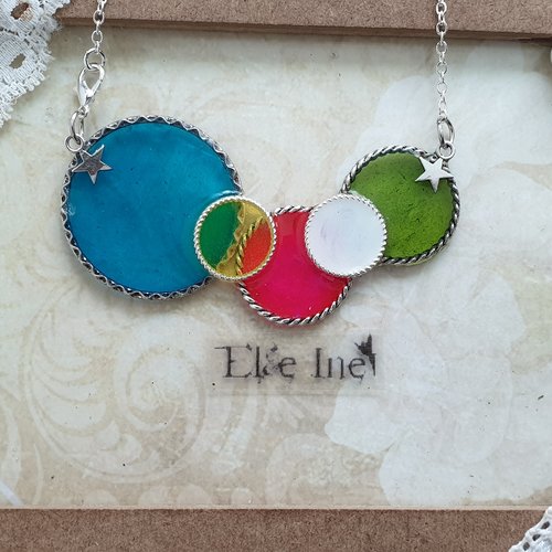 Collier bubbles multicolore en résine