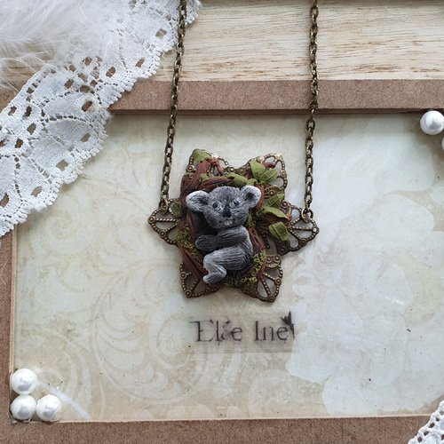 Collier koala en polymere