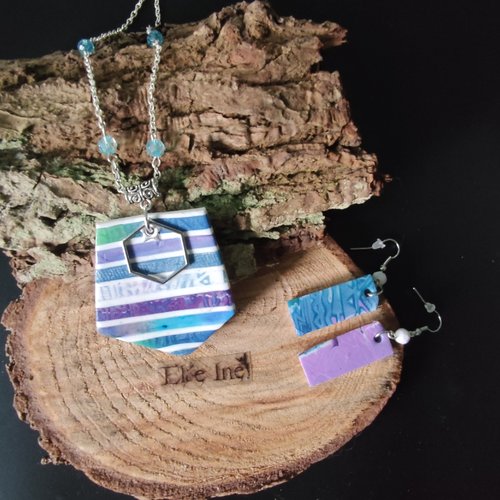 Collier mosaïque linéaire en polymère