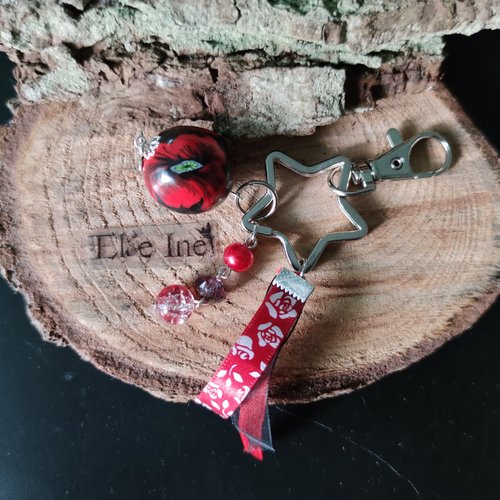 Bijoux pour sac à main joli coquelicot en polymère