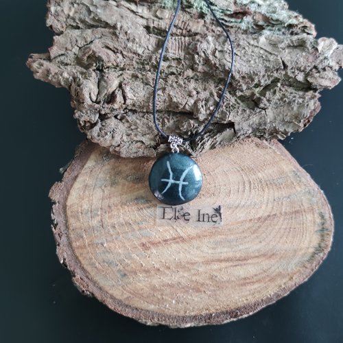 Collier signe astro poisson et sa constellation en polymère
