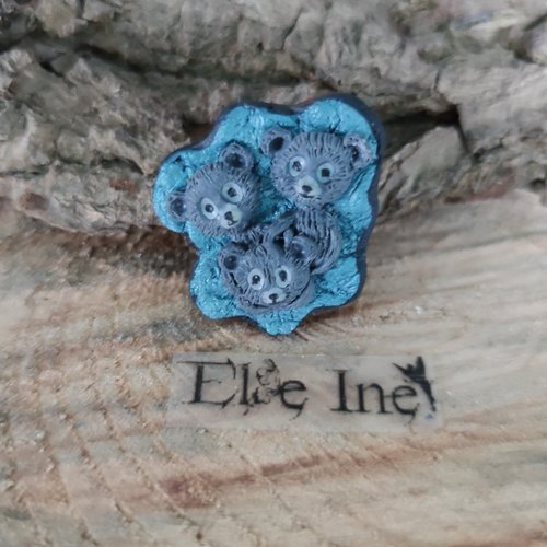 Broche les 3 ours/frères de mérida en polymère
