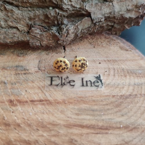 Boucles d'oreilles puces cookies en polymère