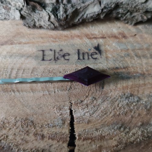 Épingle à cheveux en résine, diamant losange violet