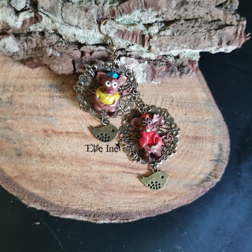 Boucles d'oreilles gus et jac en polymère