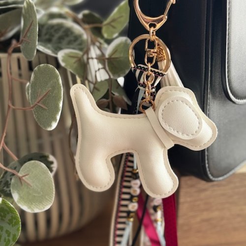 Porte clés / bijou de sac message "en voiture simone"