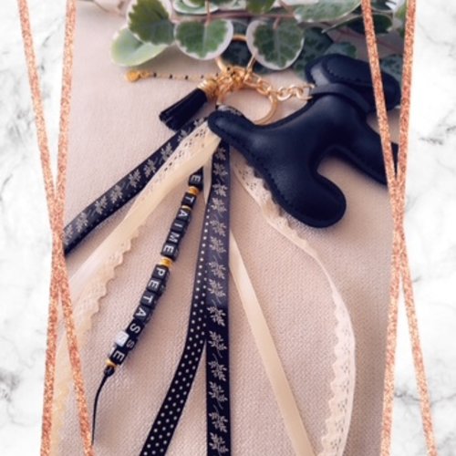 Porte clés / bijou de sac message "je t'aime pétasse"