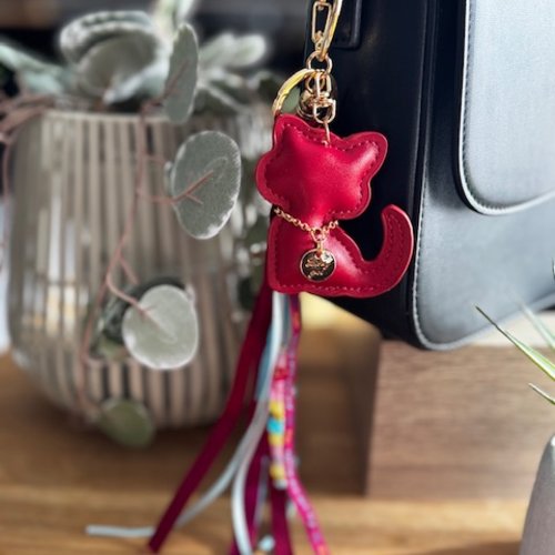 Porte clés / bijou de sac message "mamie poule mamie cool"