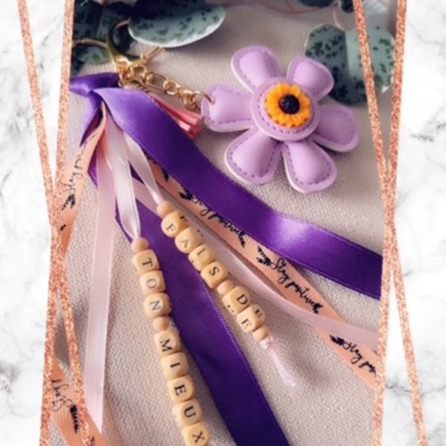 Porte clés / bijou de sac message "fais de ton mieux"