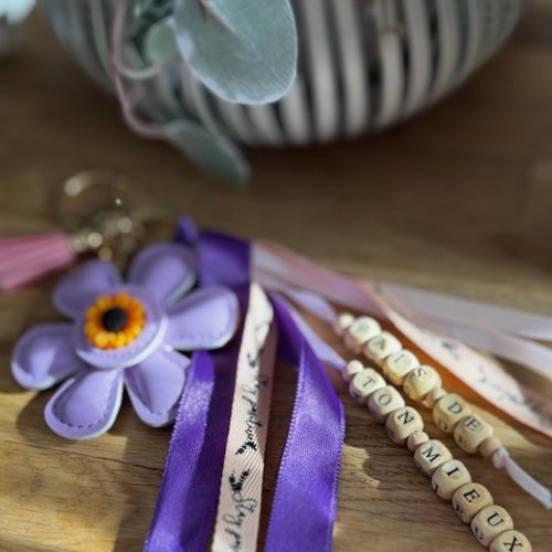 Porte clés / bijou de sac message "fais de ton mieux"