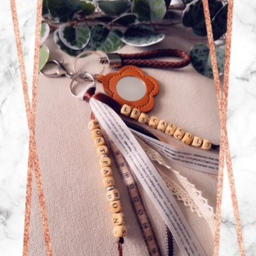 Porte clés / bijou de sac message "les calclus sont pas bons"