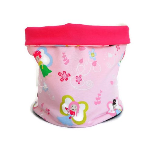 Snood fille fées roses, jersey de coton biologique, tour de cou enfant, foulard circulaire fille
