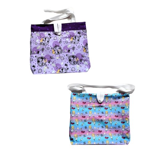 Sac réversible, tote bag, l'heure du thé chez alice violet, sac femme homme, cadeau anniversaire