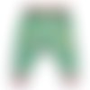 Sarouel fille jersey biologique pantalon bébé 12 mois jersey coton fées vert menthe