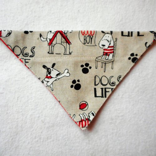 Bandana pour chiens tissu good boy rouge en polycoton longueur 12 cm accessoire chien
