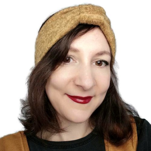 Headband maille moutarde-vert chiné bandeau cheveux turban accessoire cheveux femme