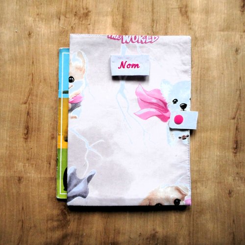 Protège carnet de santé pour chiens, chiots super héros rose, spitz corgis bouledogue, etui passeport, range ordonnance