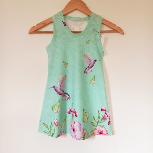 Robe fleurs/oiseaux 6ans