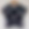 Maillot coton,tee-shirt noir avec motif roses,cadeau fille 4 ans,cadeau a offrir 4 ans