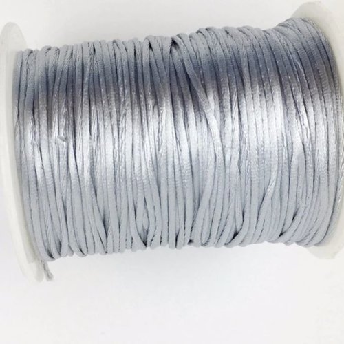 Fil nylon satiné 1 mm - couleur gris (1m)