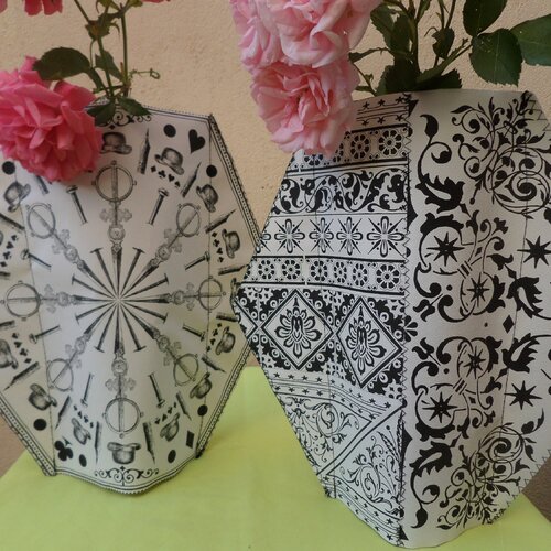 Noel vase  mosaïque octogonal couvre cache vase création unique design france luxe  idée cadeaux noel aniversaire