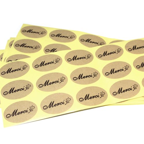30 stickers "merci"