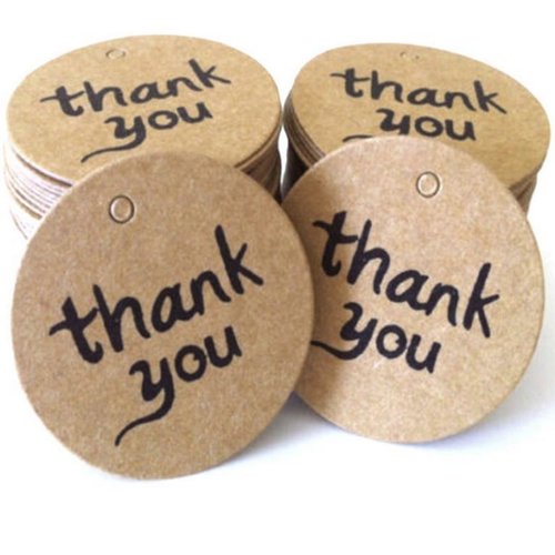 100 cartonnettes "thank you"