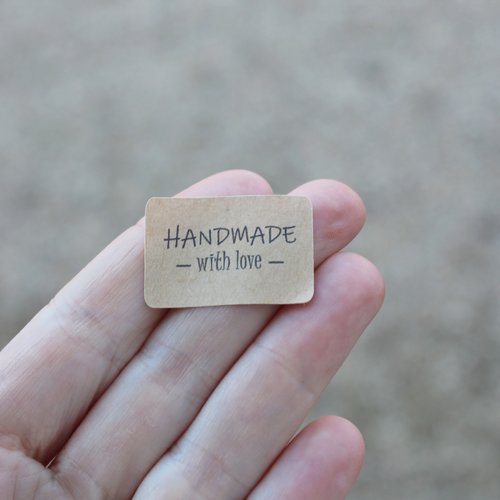 72 autocollants "handmade with love"