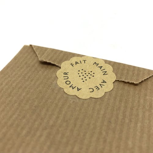 75 stickers "fait main avec amour"