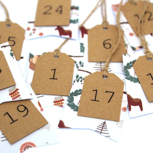 24 étiquettes calendrier de l'avent