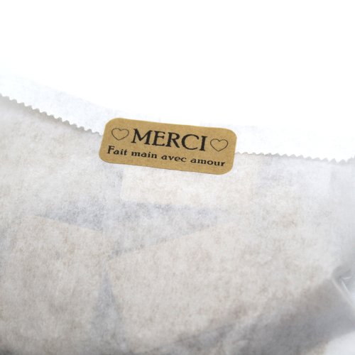 40 stickers "merci fait main avec amour"