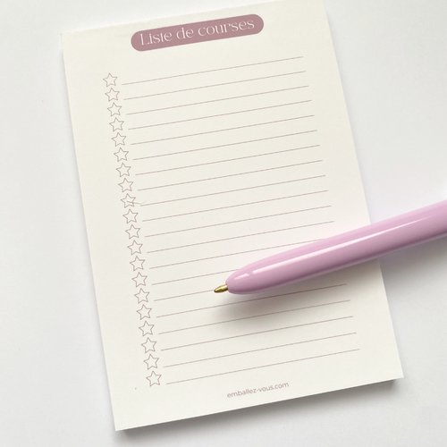 Liste de courses à effeuiller